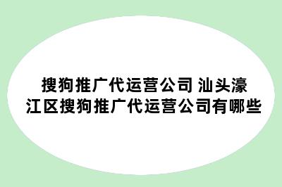 搜狗推广代运营公司 汕头濠江区搜狗推广代运营公司有哪些